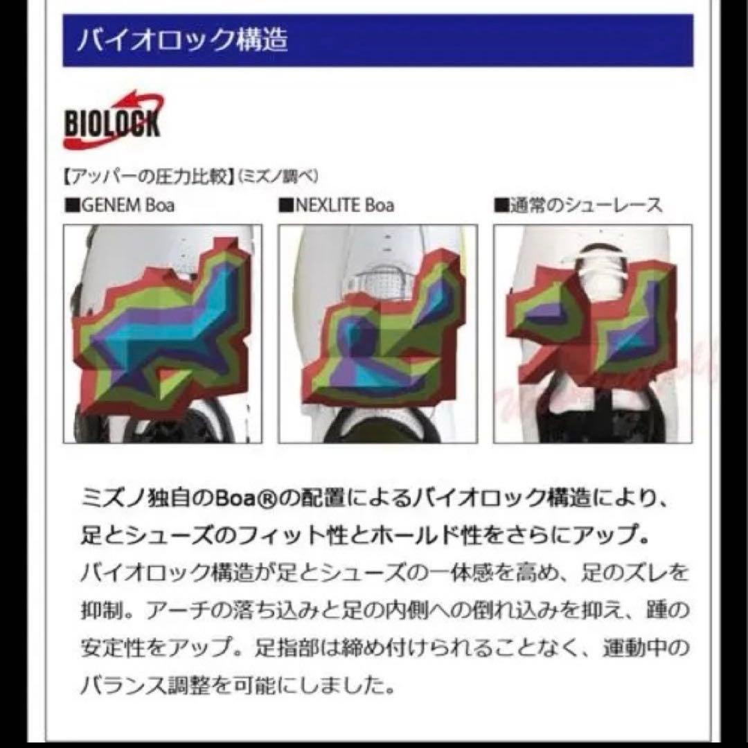 Mizuno GENEM ミズノ ジェネム 008ボア 24㎝(EEE)ホワイト