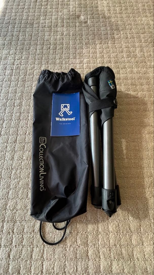 スウェーデン製Walkstool Basic 50 折り畳みチェア 黒 収納袋付