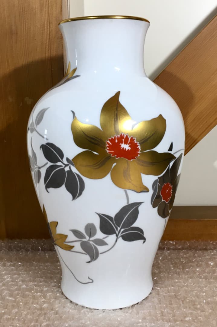 大倉陶園 OKURA CHINA 花瓶 陶磁器 花柄