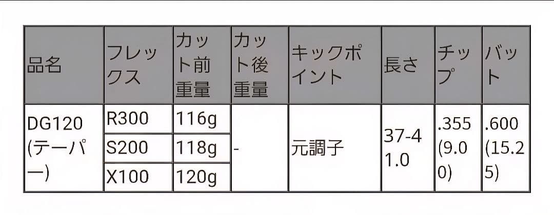 ⑨トゥルーテンパー ダイナミックゴールド120 X100 5番～9番用 5本
