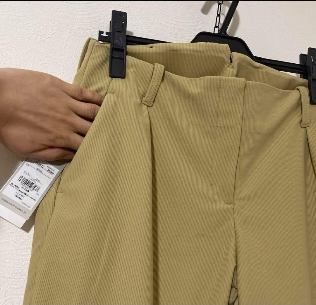 新品L adidas ゴルフ プライムグリーン コーデュロイアンクルパンツ