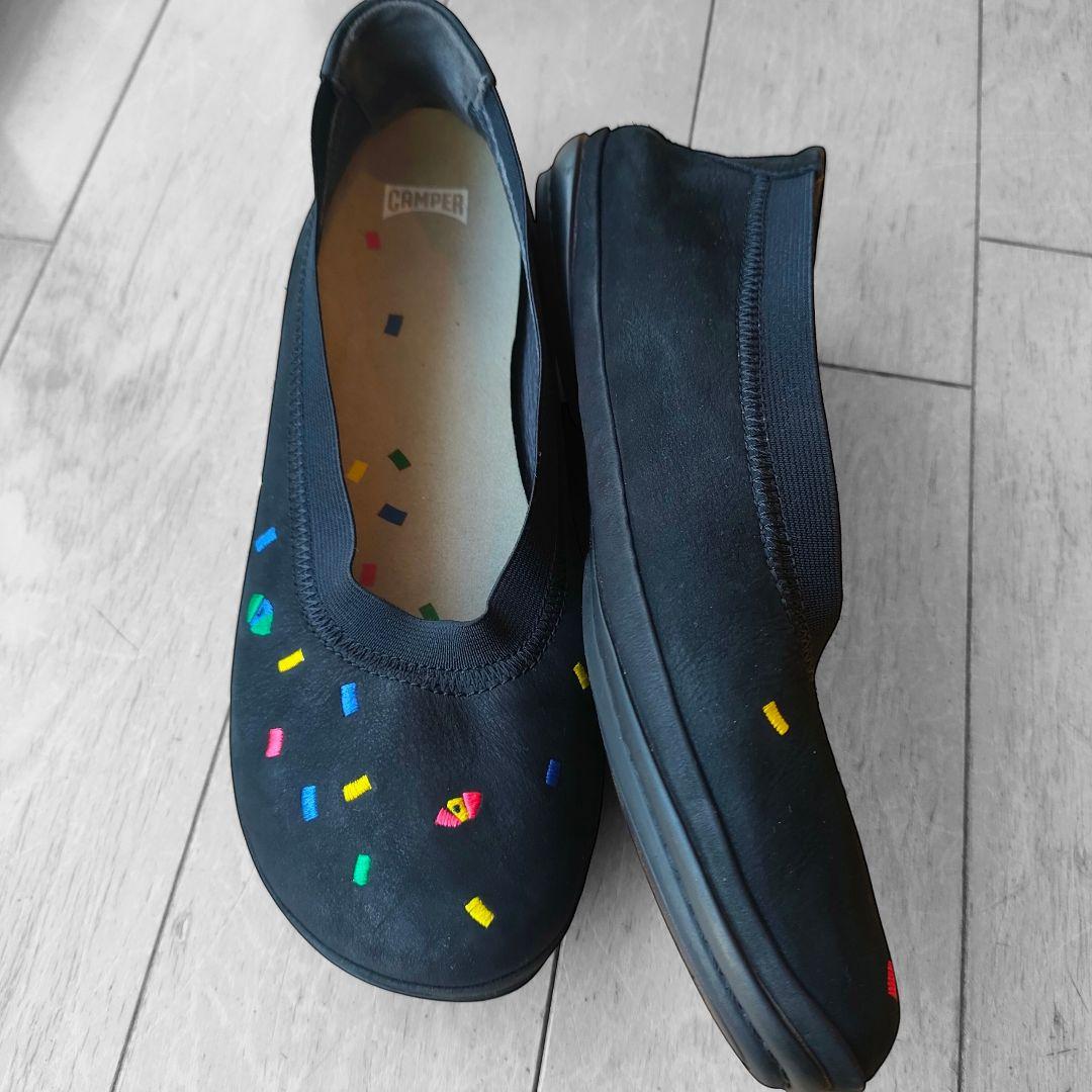 CAMPER TWINS カンペール ツインズ フラットシューズ レザー 黒40