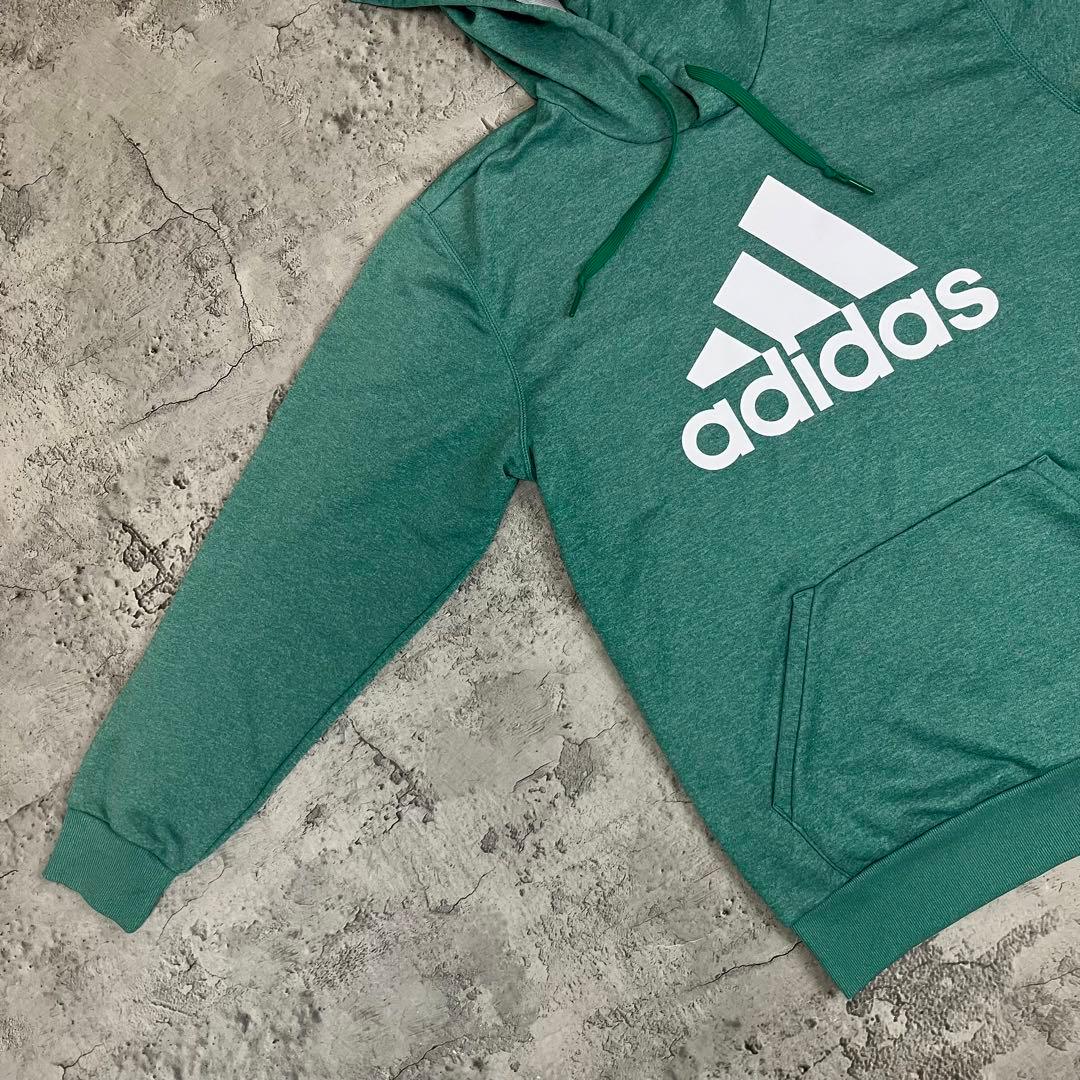 adidas 松本山雅FC プルオーバー パーカー 古着 ビッグロゴ グリーン