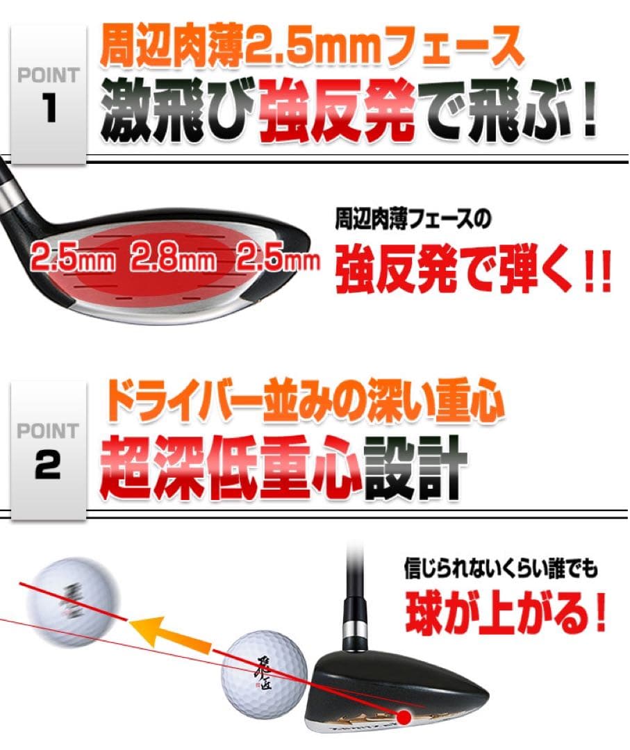 左! 3本セット新登場★日本一飛んだワークスゴルフマキシマックス1.3.5 FW
