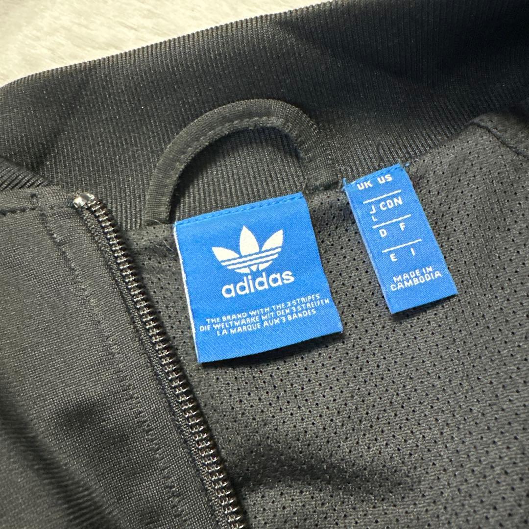 adidas ブラック ジャージジャケット UK S