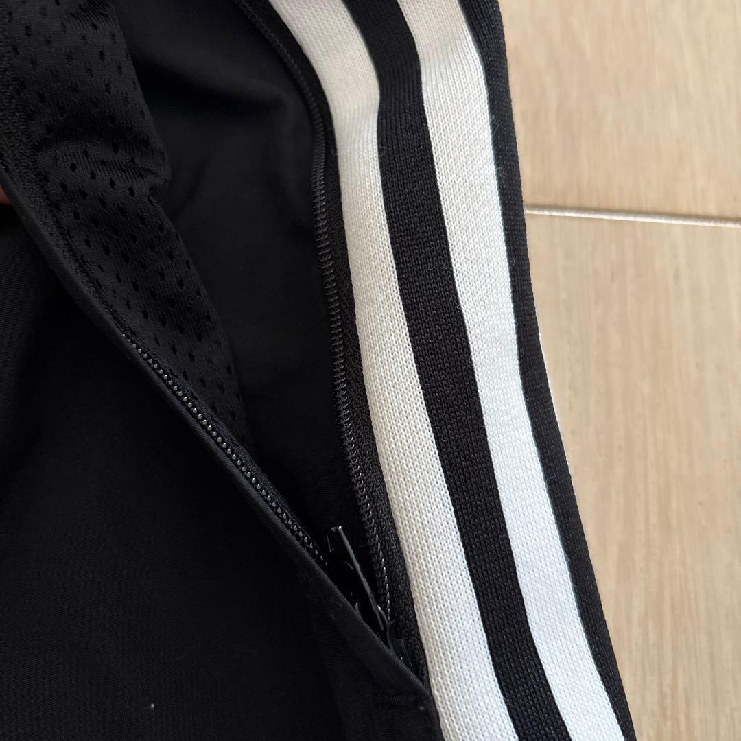 adidas 3本ライン 黒ジャージパンツ S