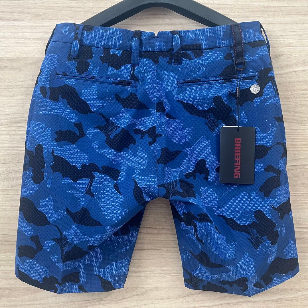 新品★27,500円 BRIEFINGゴルフ カモフラショートパンツ 青黒迷彩S