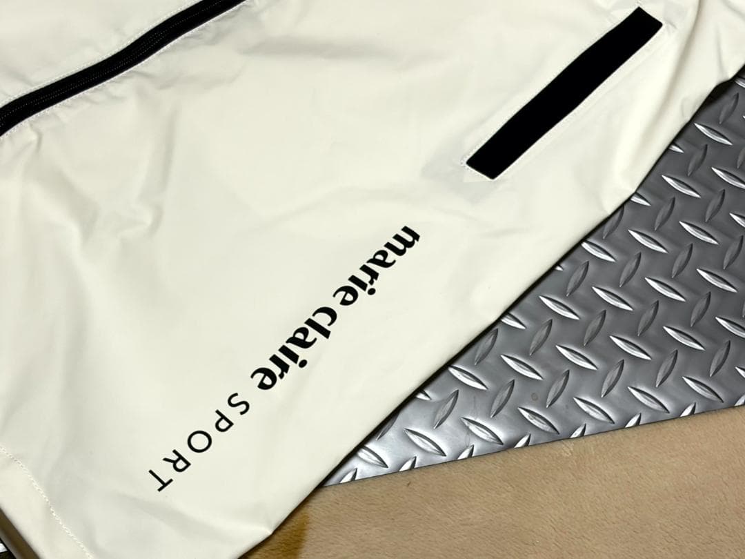 B品★マリ・クレールゴルフ★長袖半袖レインウェアレッグカバー付き★L/BK