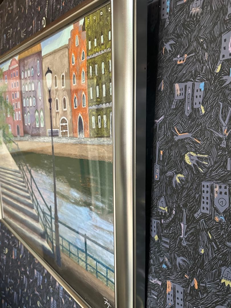 Ｆ25号キャンバス画　展覧会額縁　肉筆　油彩　絵画　夢　希望　インテリアア-ト