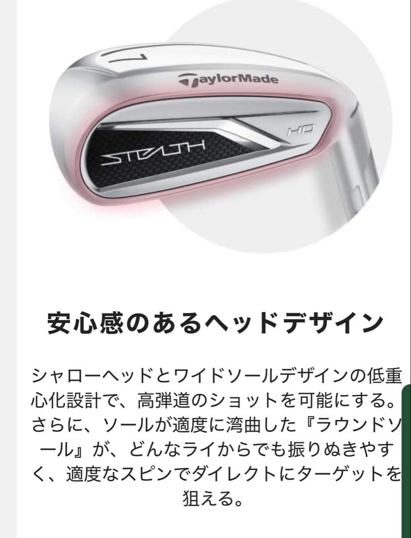 新品 テーラーメイド ステルス HDレディース アイアン カーボン シャフト