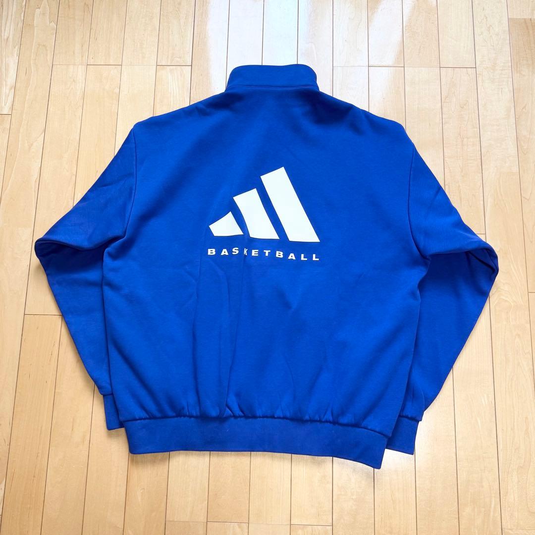 アディダス バスケットボール ハーフジップ スウェット トレーナー ブルー XL