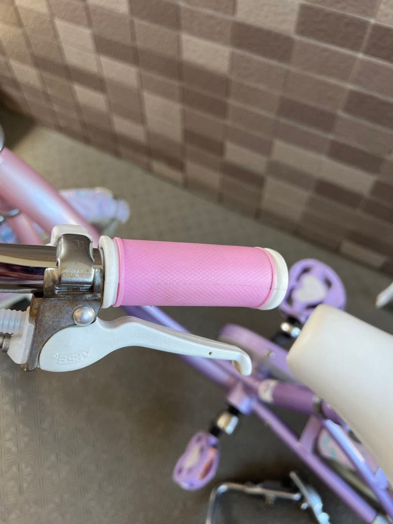 引き取り希望！メゾピアノ16インチ女の子自転車美品　補助輪、補助バー付き