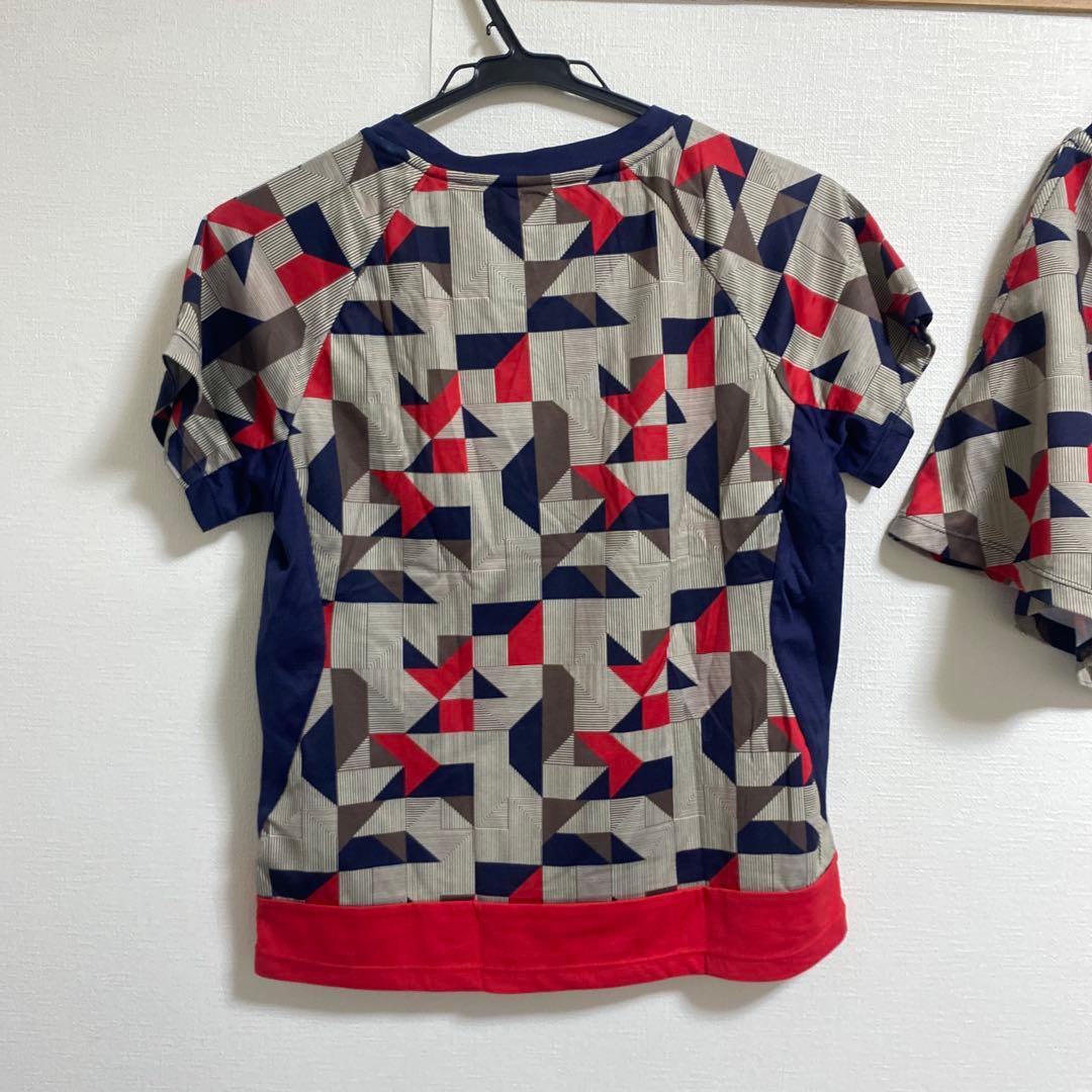 FILA テニス　レディース　上下セット　XL M テニスウェア　赤　柄