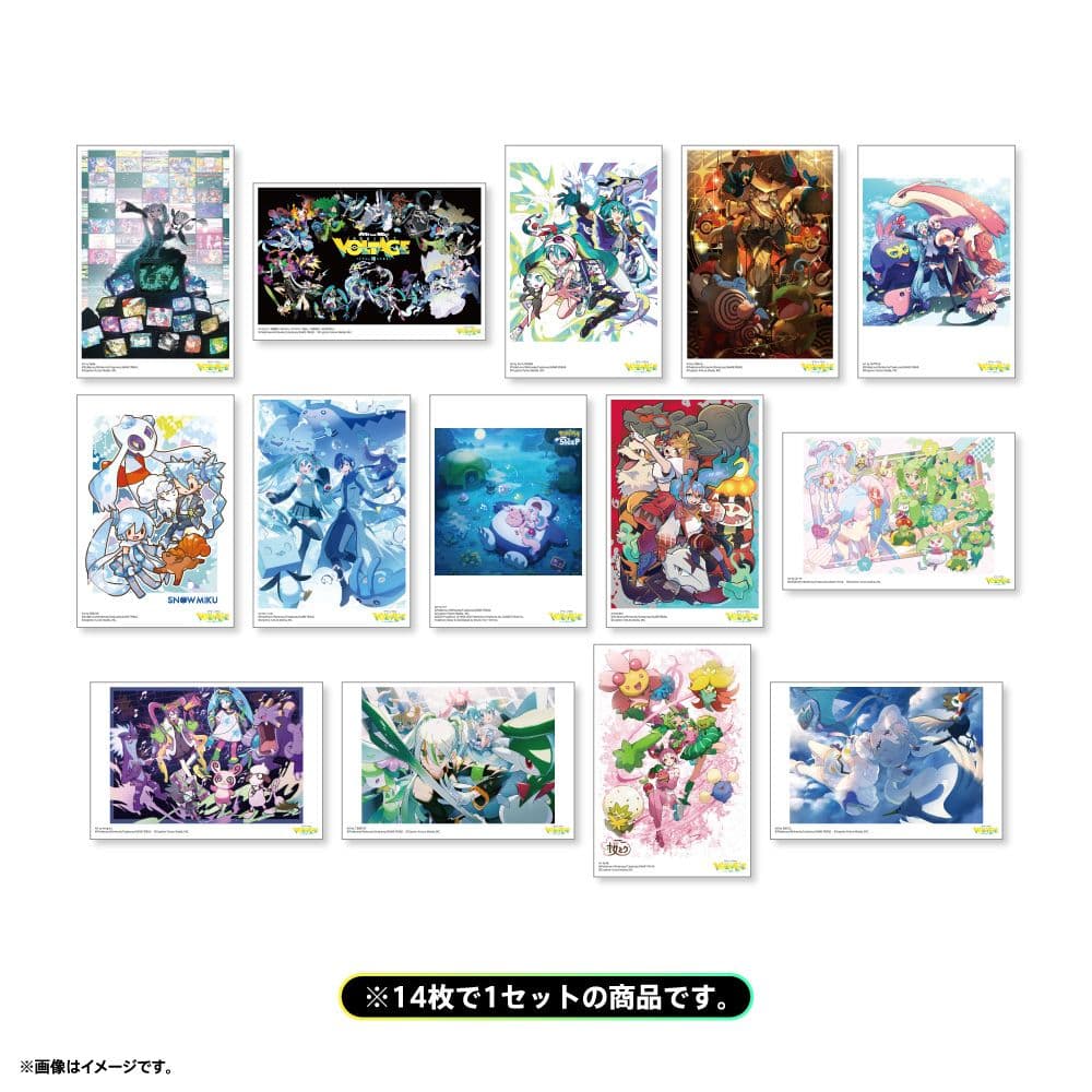 初音ミク ポケモン ポケミク ポストカードセット　A.B.C.D フルセット