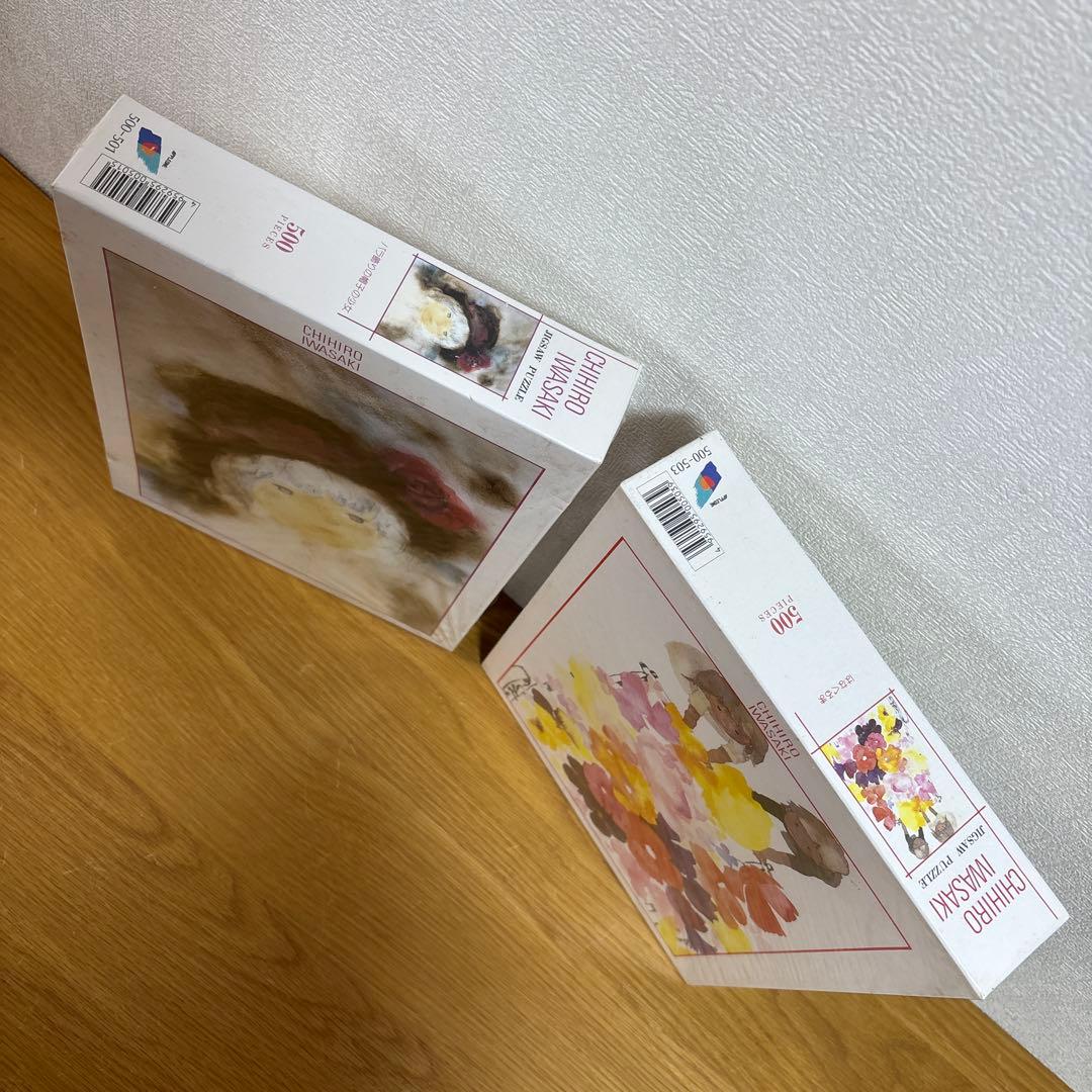 未使用いわさきちひろ　ジグソーパズル500ピース　はなぐるまバラ飾りの帽子の少女