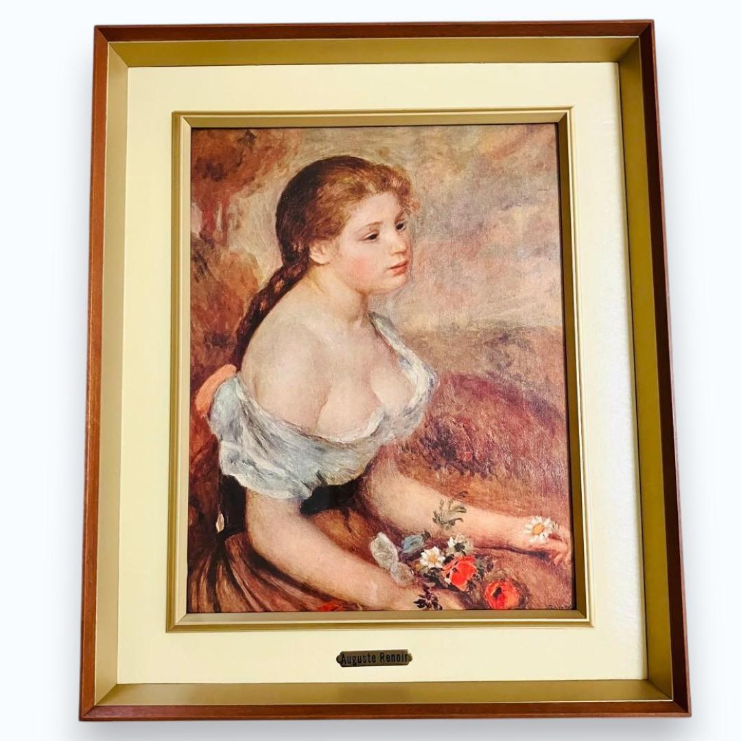 泰西名画額縁 品番1 ルノアール「花を持つ少女」縦57×横48cm