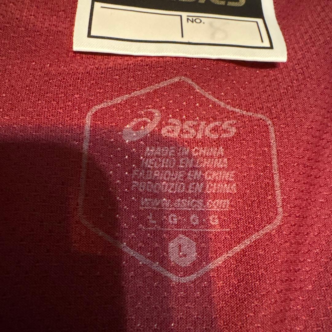 asics 赤 L 非売品　早稲田　サッカー