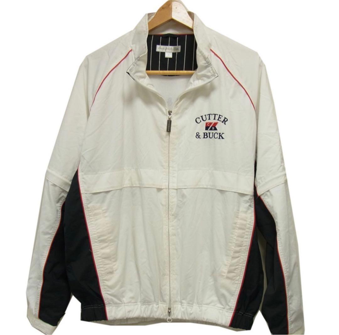 美品●CUTTER&BUCK 2WAY 長袖 半袖 ジップジャケット メンズL