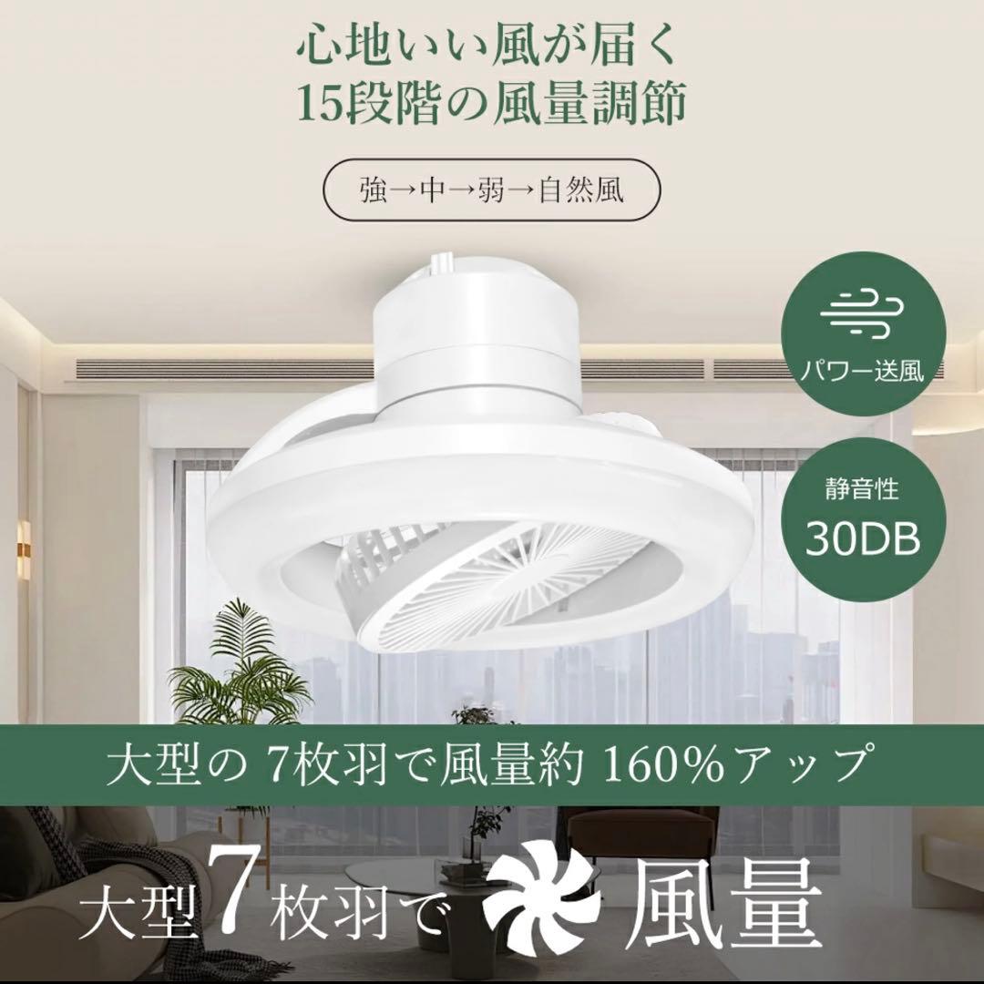 【最終価格】2025年改良版　静音&節電対策 シーリングファン 首振り