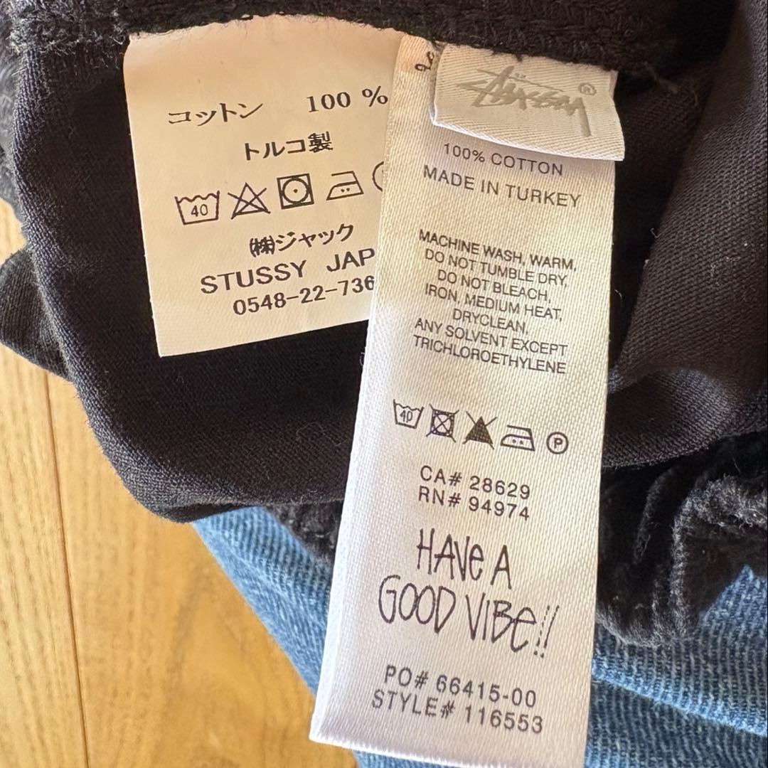 【美品】Stussy 黒 コットンパンツ　Ｓサイズ