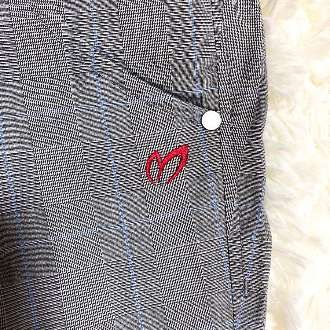 マスターバニー　パンツ　グレンチェック　刺繍ロゴ　ゴルフ　グレー　M