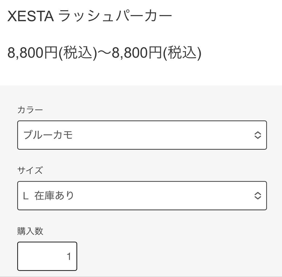 XESTA ラッシュパーカー ブルーカモ L