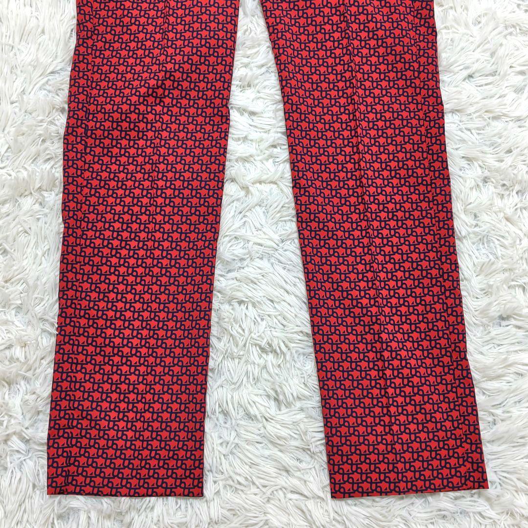 【美品】アンパスィ パンツ 総柄 ストレッチ レッド ネイビー メンズ 76
