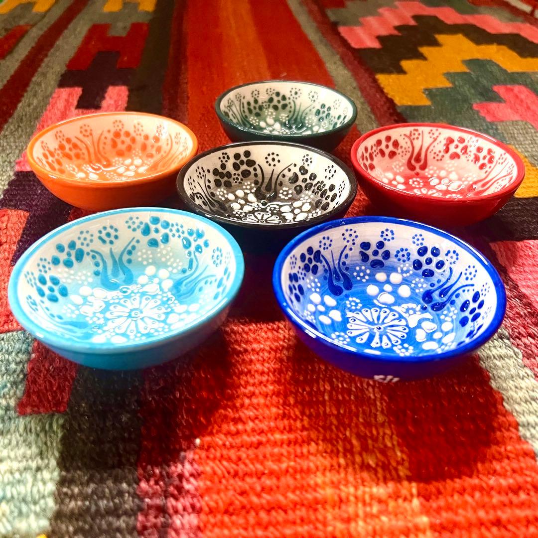 6個セット‼︎【トルコ】ハンドメイド ボウル 小物入れ キュタフヤ陶器 小皿