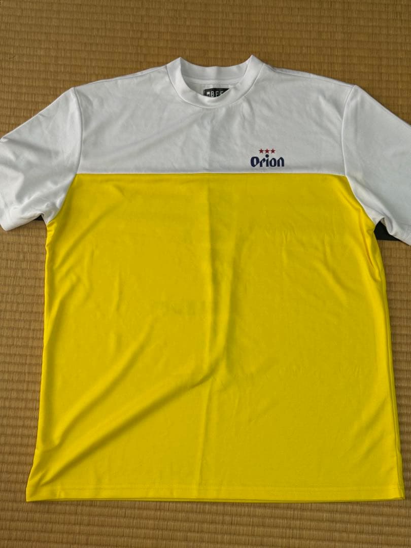 XXL Orion モックネック半袖Tシャツ ホワイト/イエロー