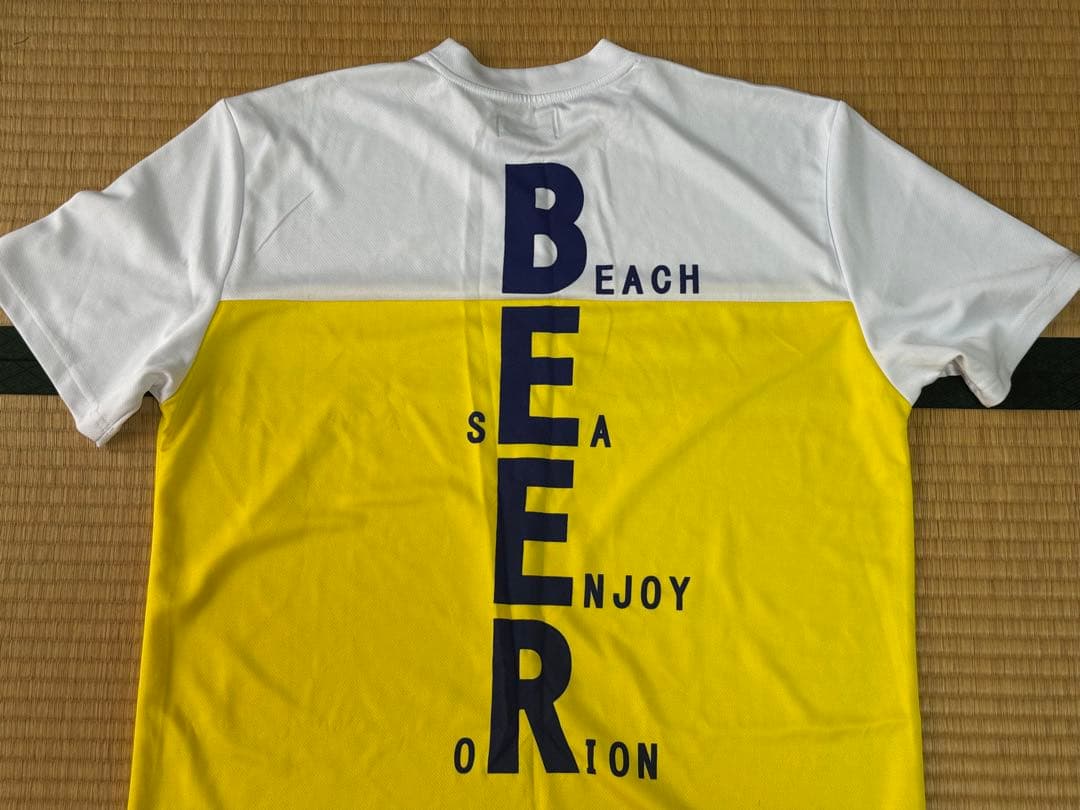 XXL Orion モックネック半袖Tシャツ ホワイト/イエロー