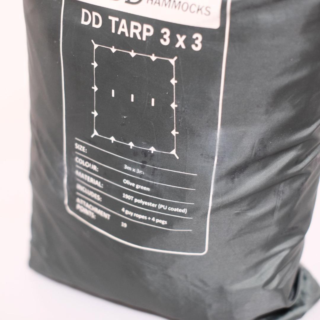 DD Tarp タープ 3m x 3m　オリーブグリーン ポール付き