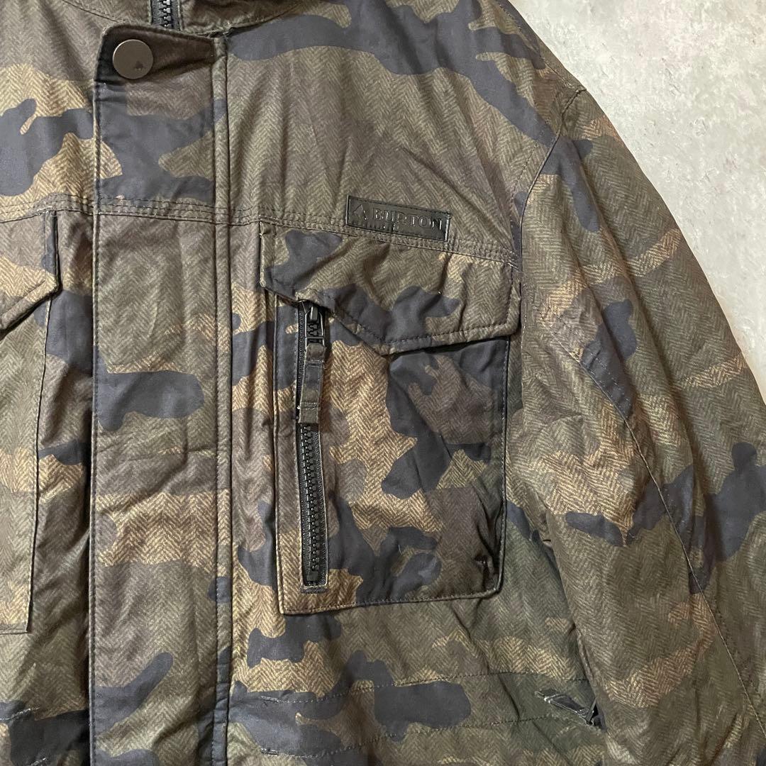 Burtonバートンスキーウェアスノーボードジャケットパーカーフード付迷彩カモ柄
