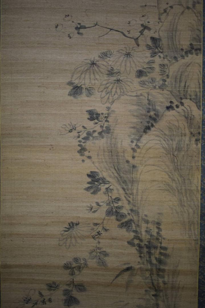 真作/藤本鉄石/四君子画賛/布袋屋掛軸HG-193